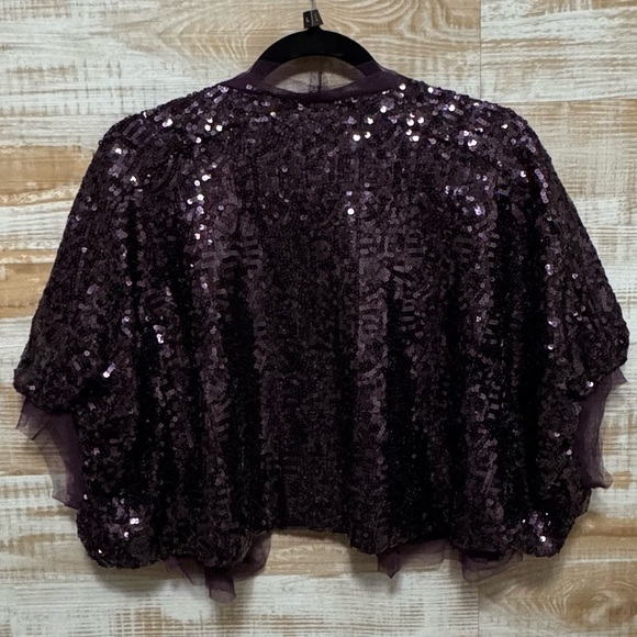 Nordstrom Signature Plum Purple Sequins Cardigan in OS (OneSize) - Picture 2 of 7